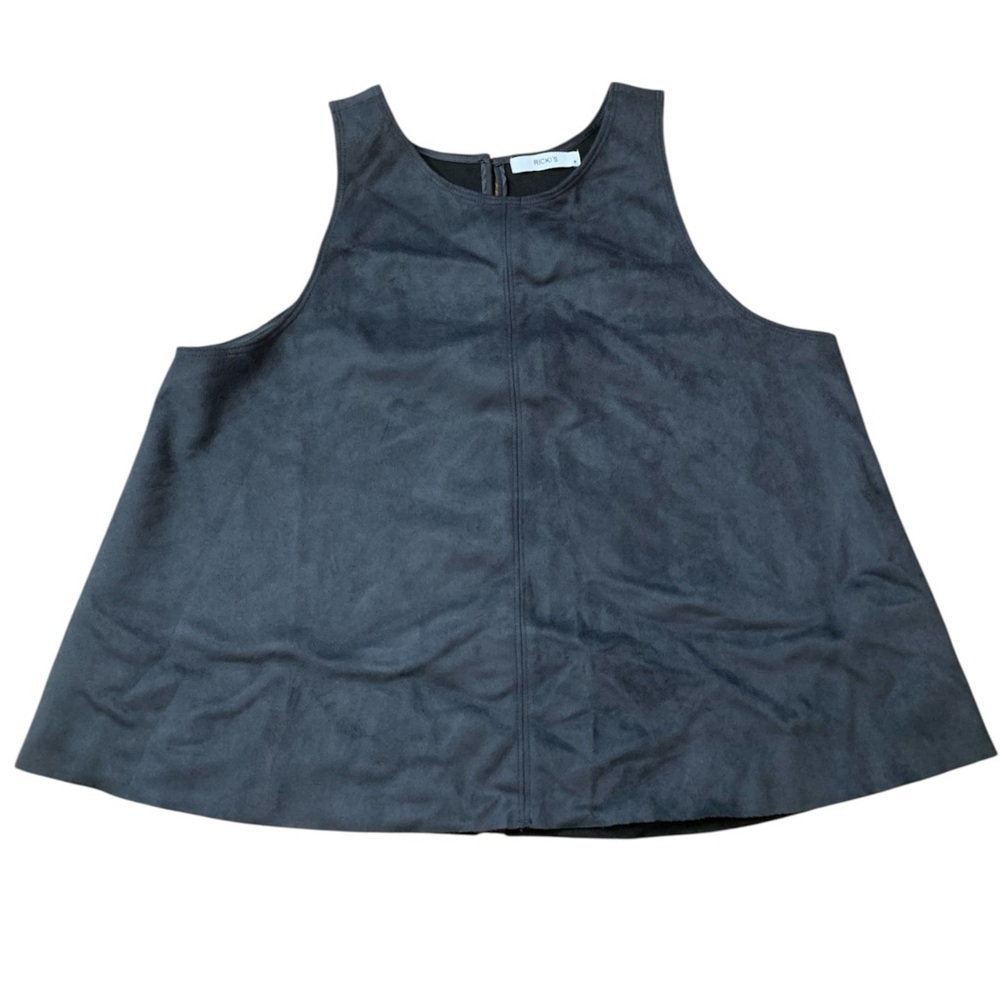Ricki's Faux Suede Tank Top in Black - Size Medium